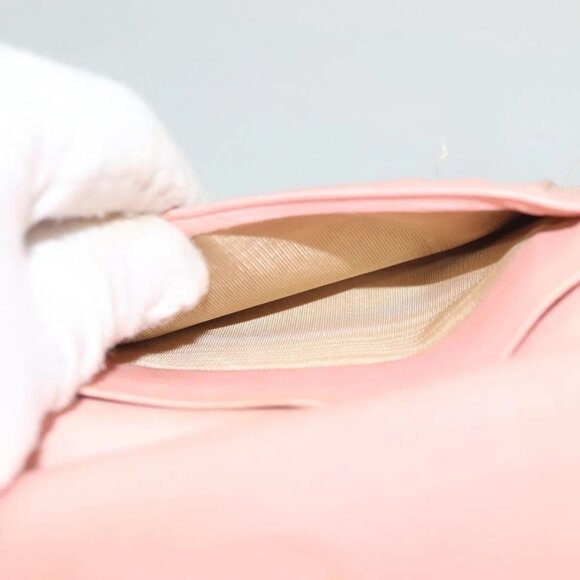 CHANEL Grained Calf Skin COCO Mark Bifold Wallet Pink Gold CC Auth am8671 - Picture 9 of 16